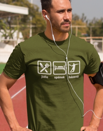 Pánske tričko Jídlo, spánek, házená
