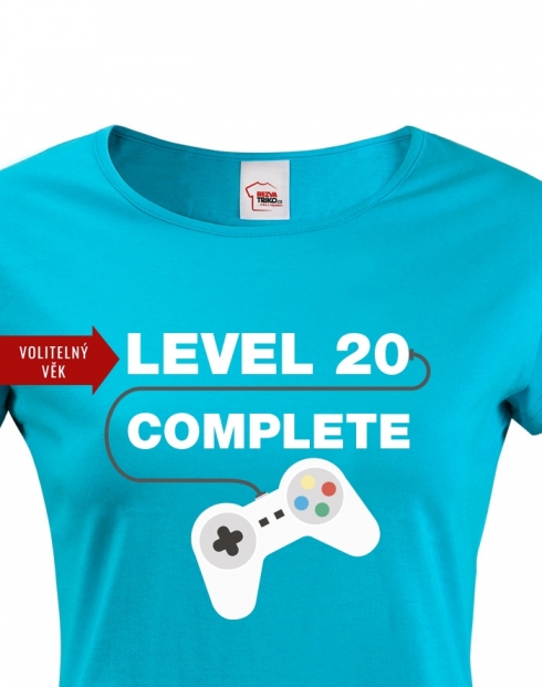 Dámské tričko k 20. narozeninám - Level complete