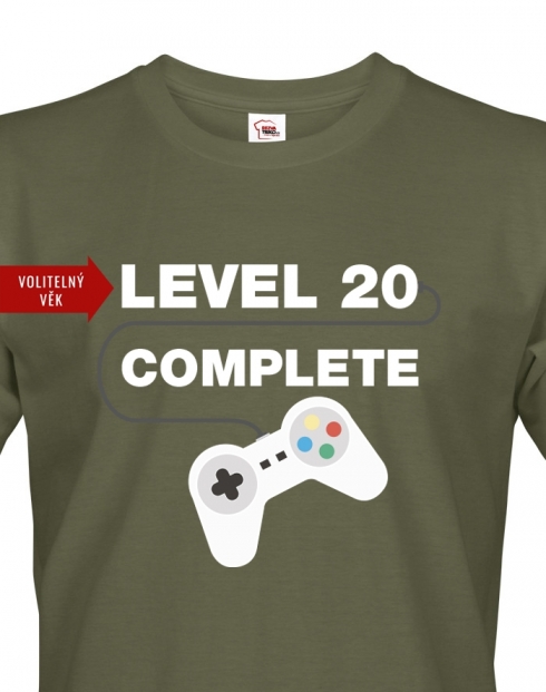 Pánské tričko k 20. narozeninám - Level complete