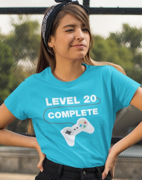 Dámské tričko k 20. narozeninám - Level complete