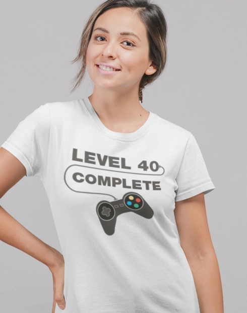 Dámské tričko k 40. narozeninám - Level complete