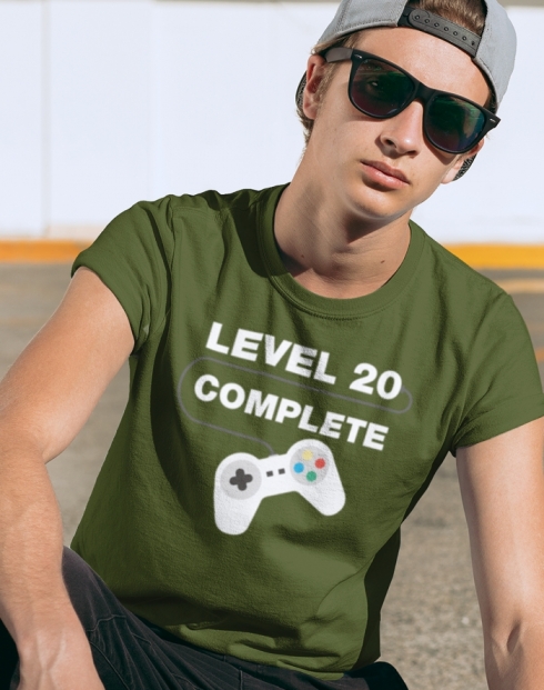Pánské tričko k 20. narozeninám - Level complete