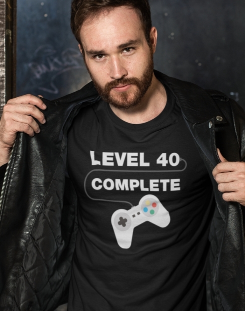 Pánské tričko k 40. narozeninám - Level complete