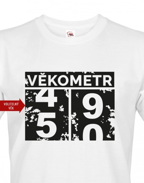 Pánské tričko Věkometr k 50. narozeninám