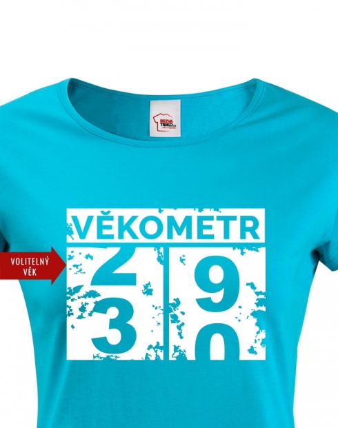 Dámské tričko Věkometr k 30. narozeninám