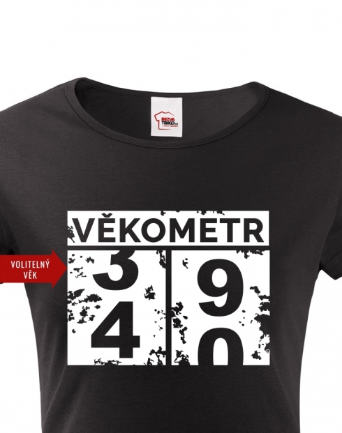 Dámské tričko Věkometr k 40. narozeninám