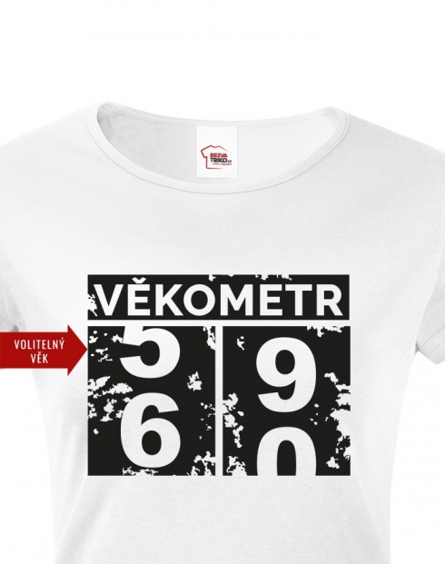 Dámské tričko Věkometr k 60. narozeninám
