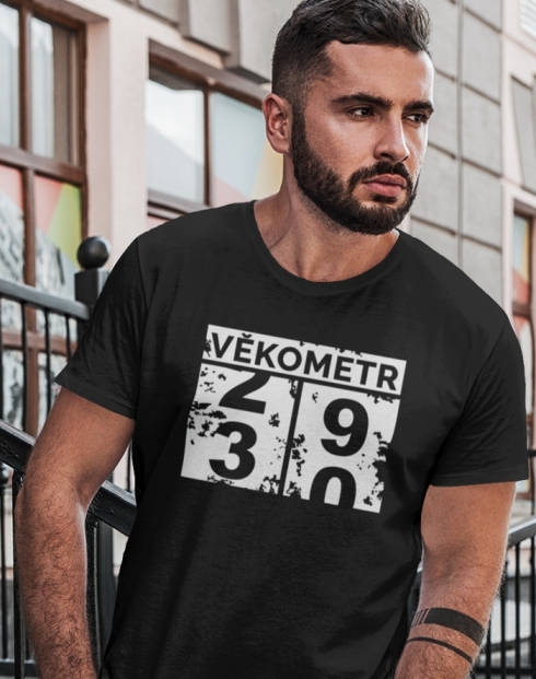 Pánské tričko Věkometr k 30. narozeninám