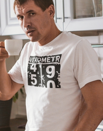 Pánské tričko Věkometr k 50. narozeninám