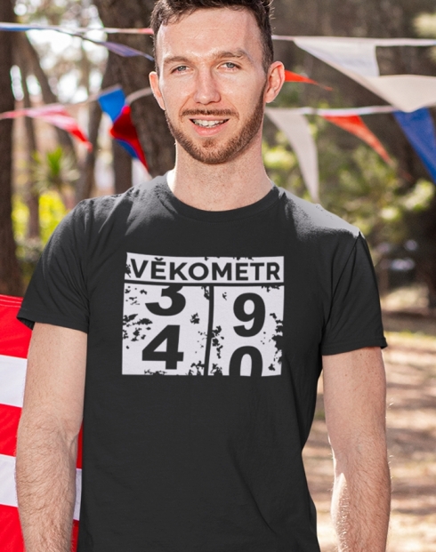 Pánské tričko Věkometr k 40. narozeninám