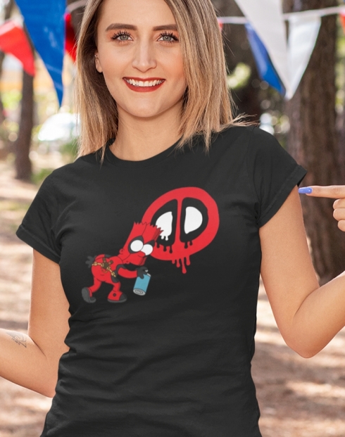 Dámské tričko Bart Simpson Deadpool
