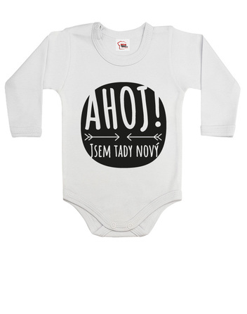 Dětské bodyčko Ahoj! Jsem tady nový