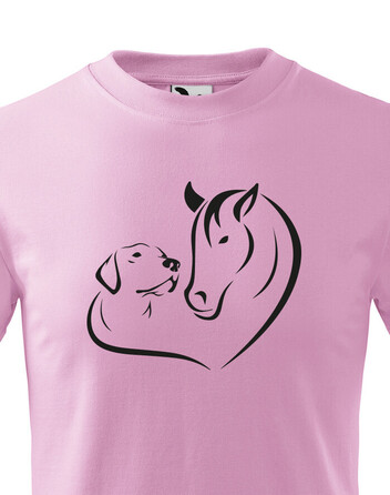 Dětské tričko Srdce kůň a pes