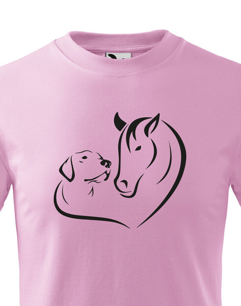 Dětské tričko Srdce kůň a pes