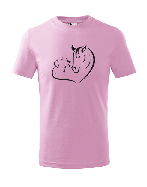 Dětské tričko Srdce kůň a pes