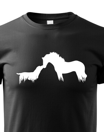 Dětské tričko Potisk kůň a pes