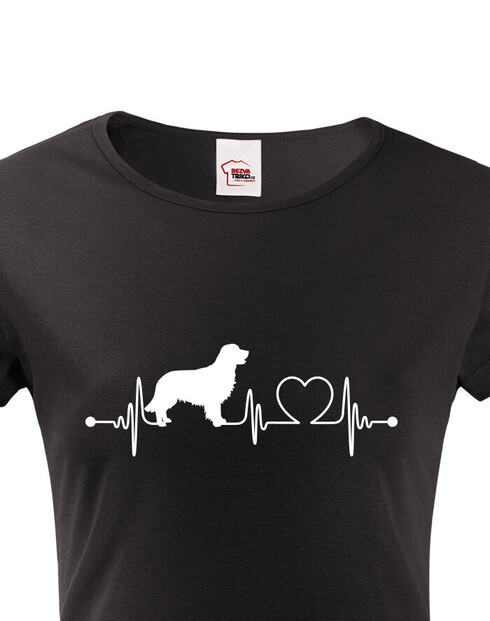 Dámské tričko Zlatý retrívr tep