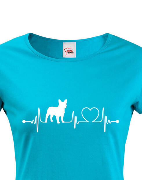 Dámské tričko Francouzský buldoček tep