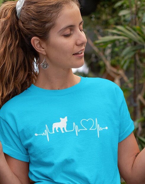 Dámské tričko Francouzský buldoček tep