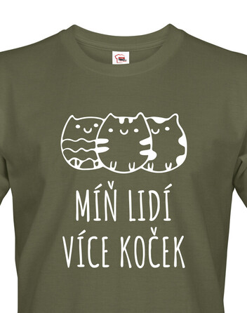 Pánské tričko Míň lidí více koček