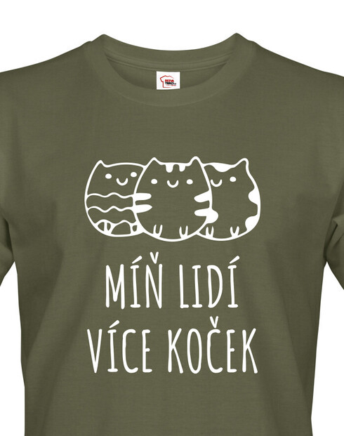 Pánské tričko Míň lidí více koček