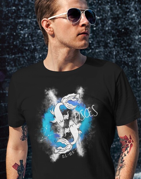 Pánské tričko se znamením zvěrokruhu Ryby