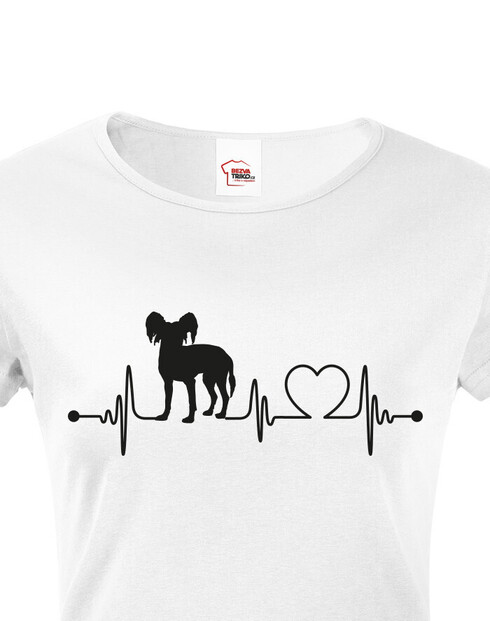 Dámské tričko Čínsky chocholatý pes tep