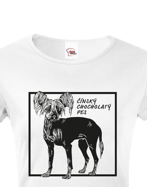 Dámské tričko Čínsky chocholatý pes 2