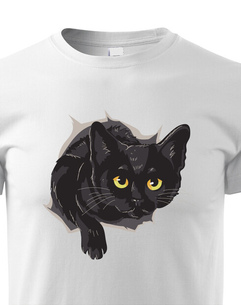 Dětské triko s černou kočkou
