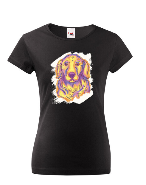 Dámské tričko Zlatý retrívr kreslený