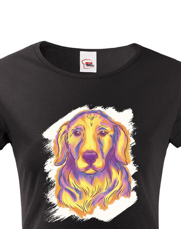 Dámské tričko Zlatý retrívr kreslený