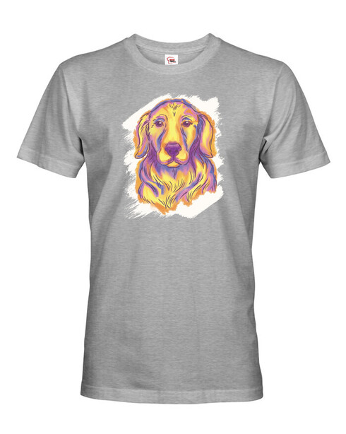 Pánské tričko Zlatý retrívr kreslený