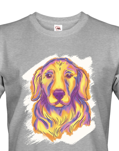 Pánské tričko Zlatý retrívr kreslený