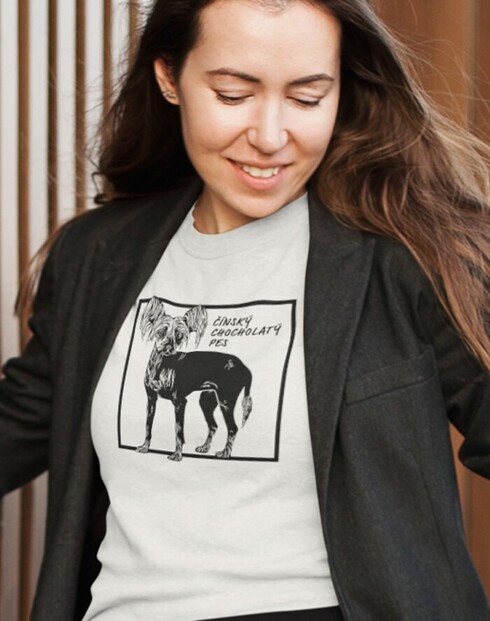 Dámské tričko Čínsky chocholatý pes 2