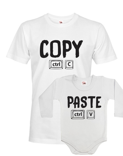 Dětské body a pánské tričko Copy paste