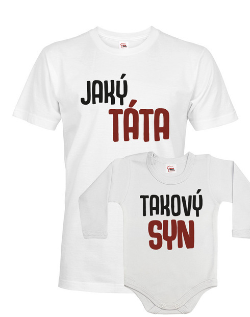 Dětské body a pánské tričko Jaký táta takový syn