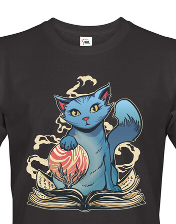Pánské tričko Kočka s čarodějnickou knihou