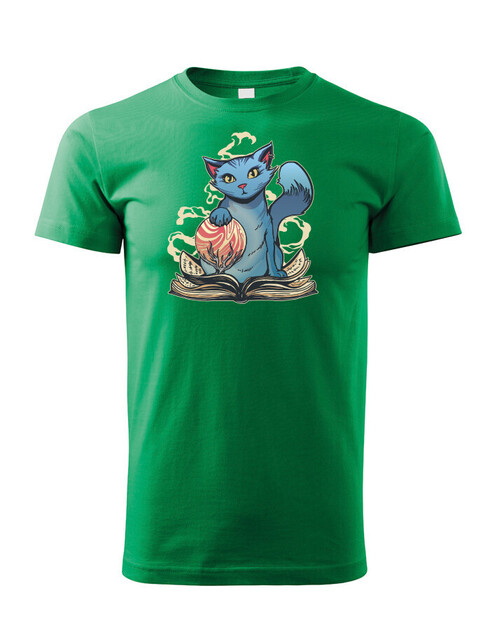 Dětské tričko Kočka s čarodějnickou knihou