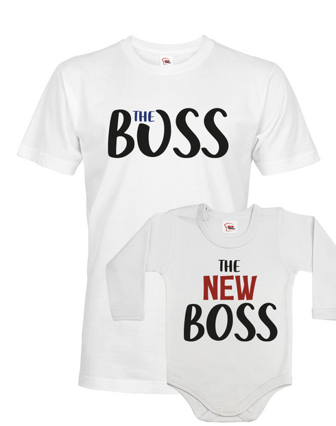 Dětské body a pánské tričko The boss