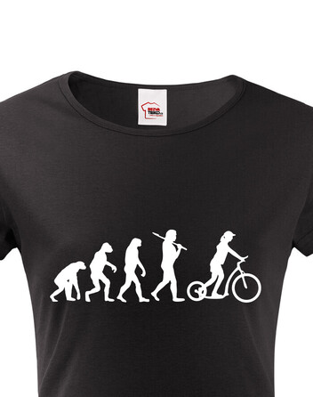 Dámské tričko Evoluce koloběžkářky