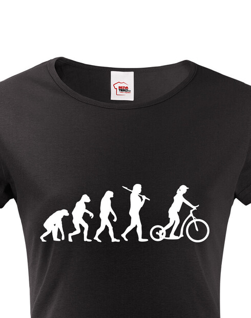 Dámské tričko Evoluce koloběžkářky