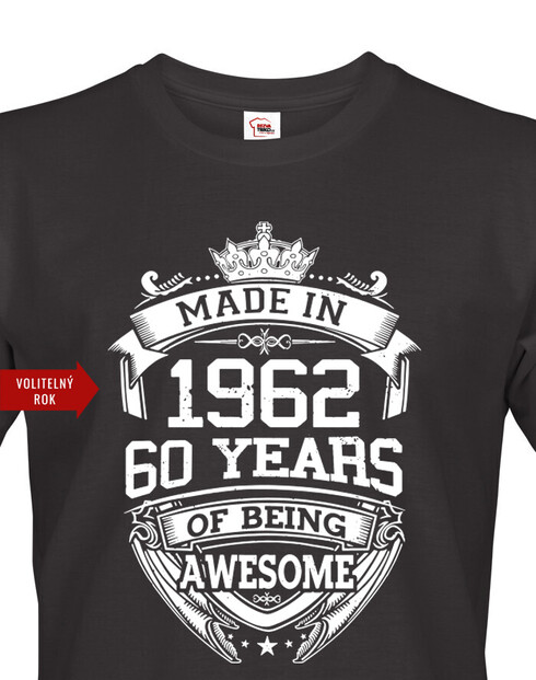 Pánské tričko k narozeninám s volitelným rokem