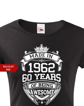 Dámské tričko k narozeninám s volitelným rokem