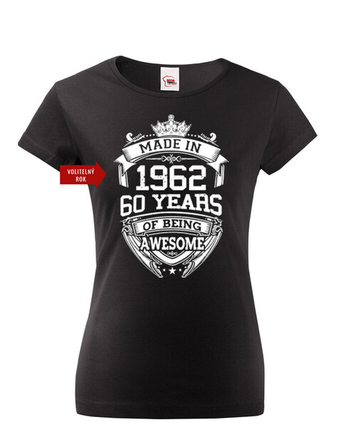 Dámské tričko k narozeninám s volitelným rokem