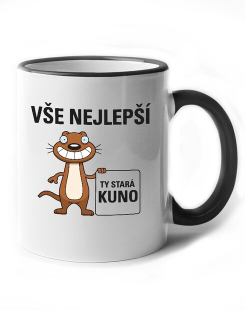 Narozeninový hrnek - Vše nejlepší Ty stará kuno