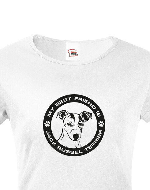 Dámské tričko Jack Russel teriér kulatý motiv