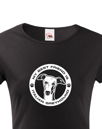 Dámské tričko Italský chrtík kulatý motiv