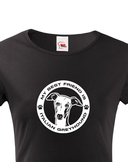 Dámské tričko Italský chrtík kulatý motiv