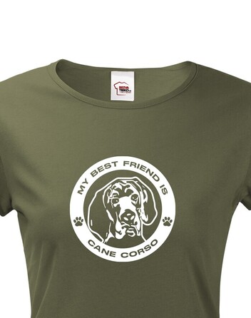 Dámské tričko Cane corso kulatý motiv