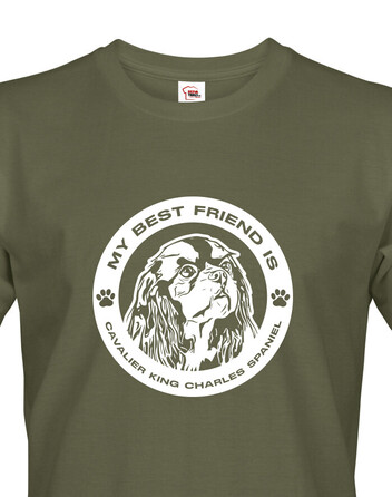 Pánské tričko Kavalír King Charles kulatý motiv